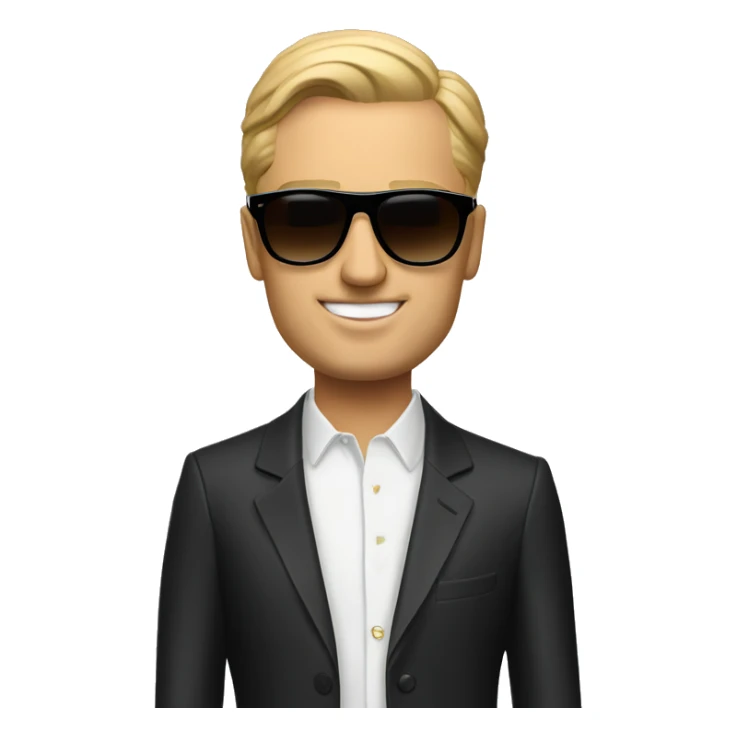 Rich guy with Balenciaga sunglasses sticker