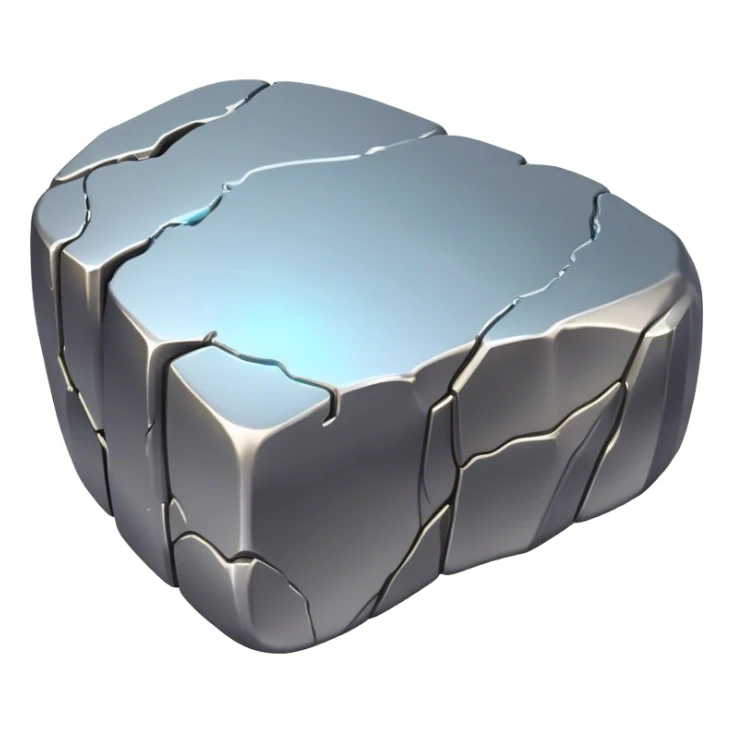 Cinematic Realistic Nickel Ore, Bright and shiny, with a rough, metallic surface reflecting light in soft, gleaming waves. The metal has a subtle luster and is both sturdy and raw in its form. Soft glowing outline, capturing the essence of durability and modern elegance in raw nickel ore. sticker