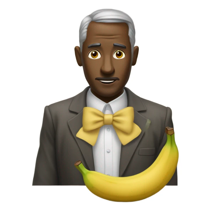 Banana comiéndose un boniato mientras sonríe  sticker