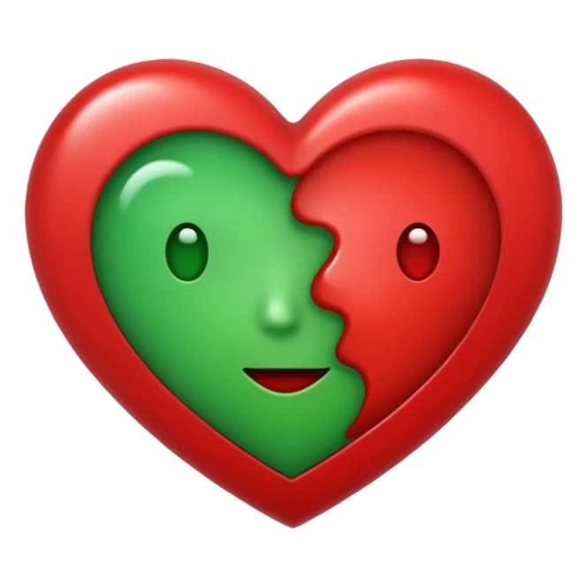 heart emoji that's half red, half green sticker