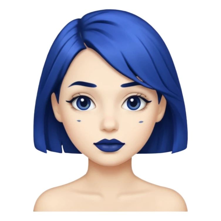 Navy blue kiss, navy hair sticker