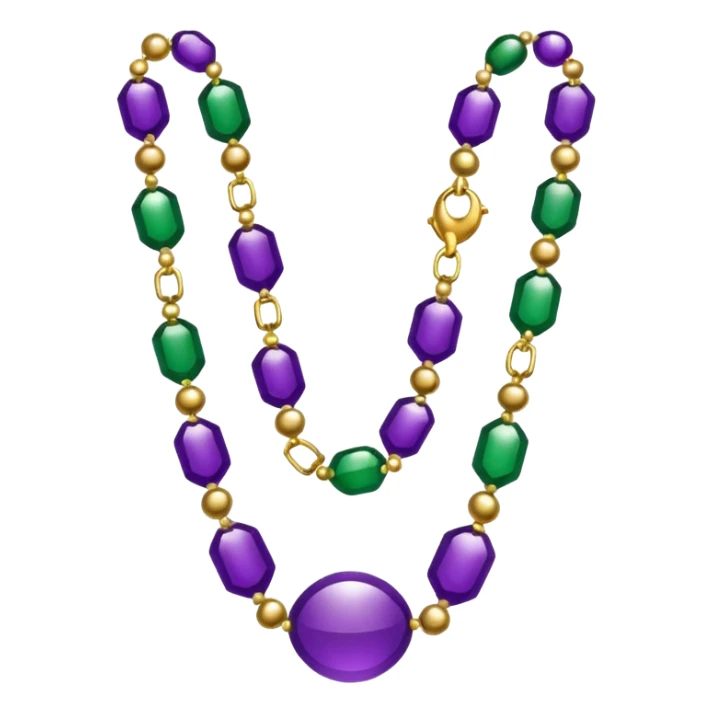 Mardi Gras purple, green and gold beads sticker