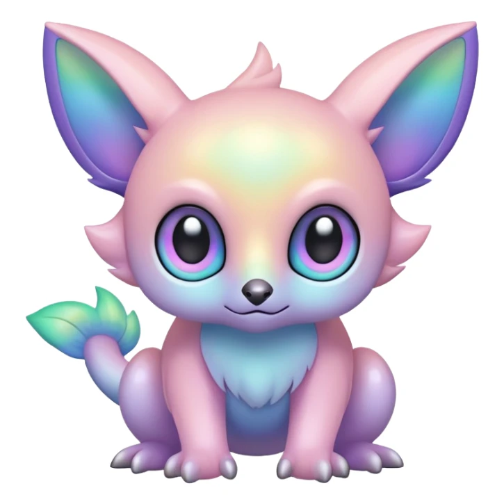  Iridescent pale pastel fakemon-creature  sticker