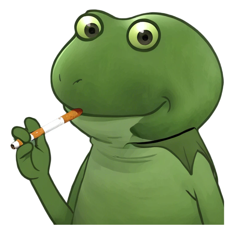 Kermit the frog smoking under the stars sticker