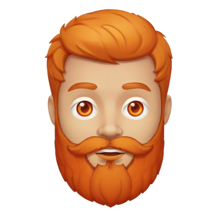 Heart eyes on orange bearded man sticker