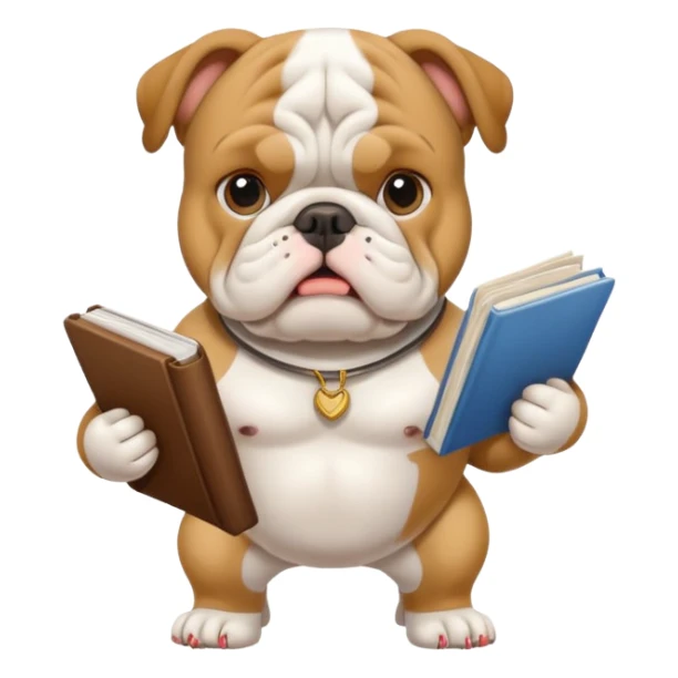 bulldog with a guidebook, English theme sticker