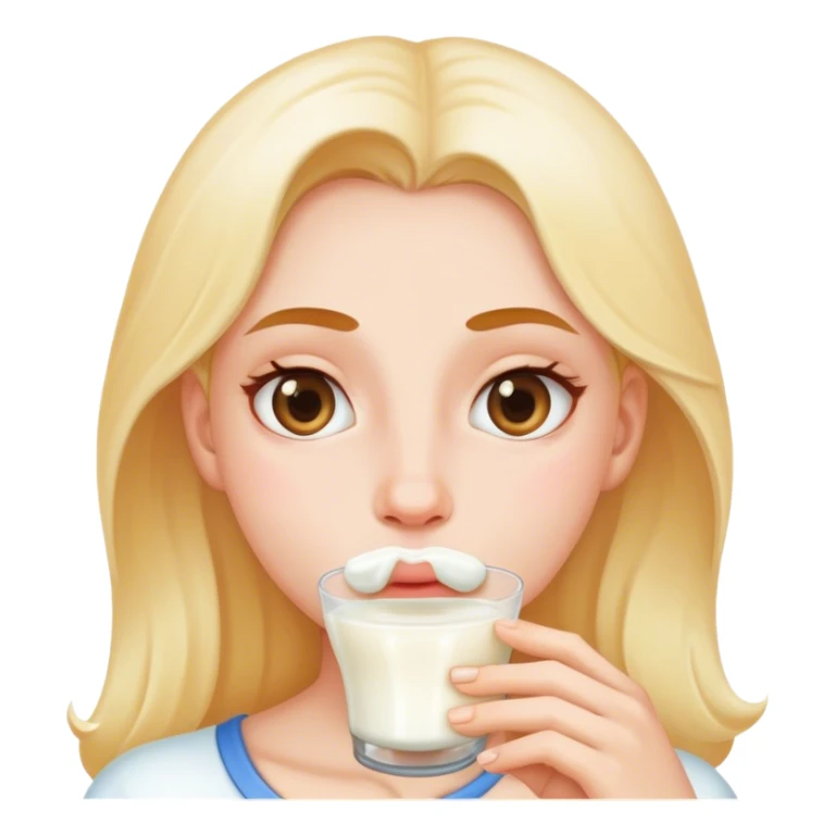 woman with milk around her mouth sticker