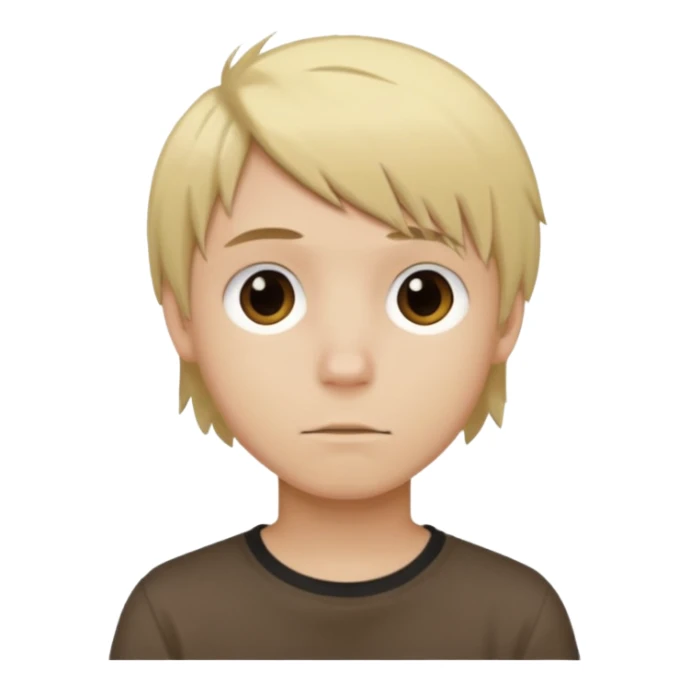 boy with blonde hair emo and brown shirt sticker