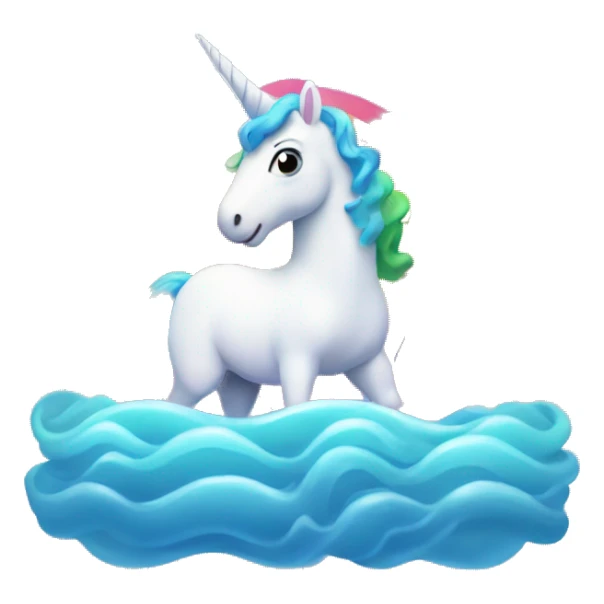 Unicornio en un arcoiris al lado del mar sticker
