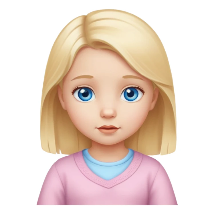 Cute baby girl with blond hair and blue eyes sticker