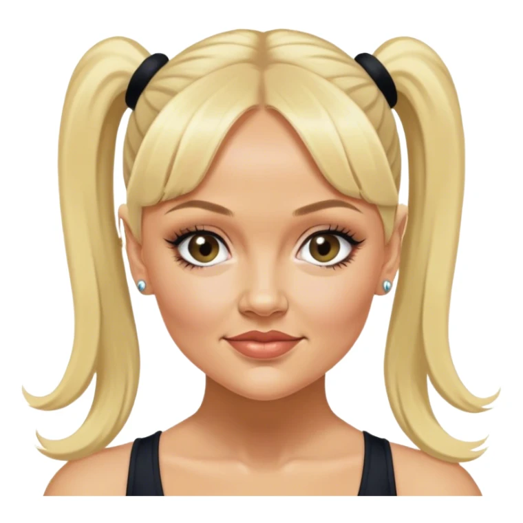 Emma Bunton circa 1997 with two high ponytails sticker