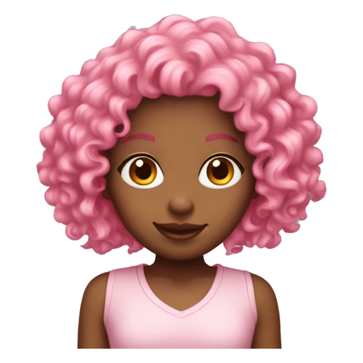 pink curly hair girl sticker
