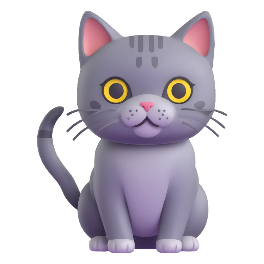 gray cat sticker