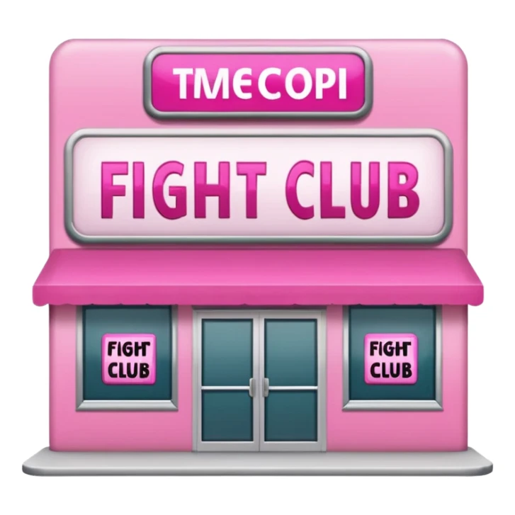 Pink Shop and name on the shop 'fight club' sticker
