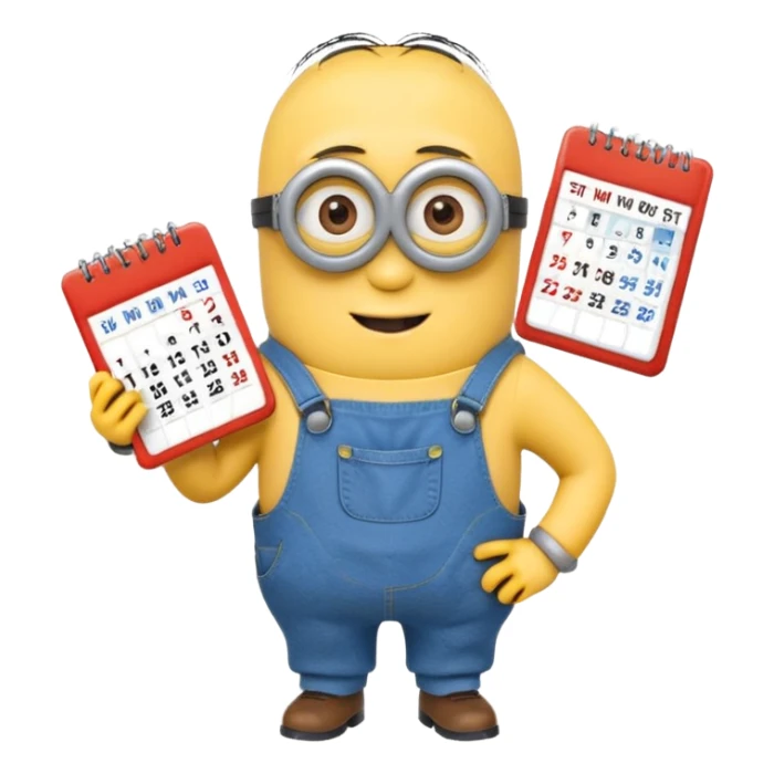 Minion with 51 day calendar  sticker