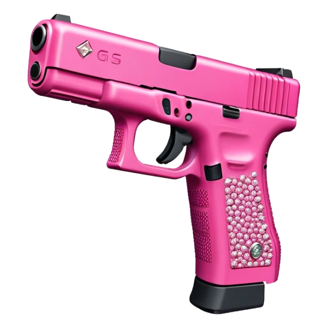  pink Glock 19 with encrusted diamonds sticker