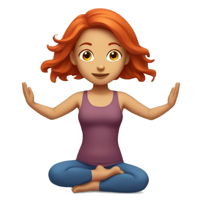 Red hair girl yoga sticker