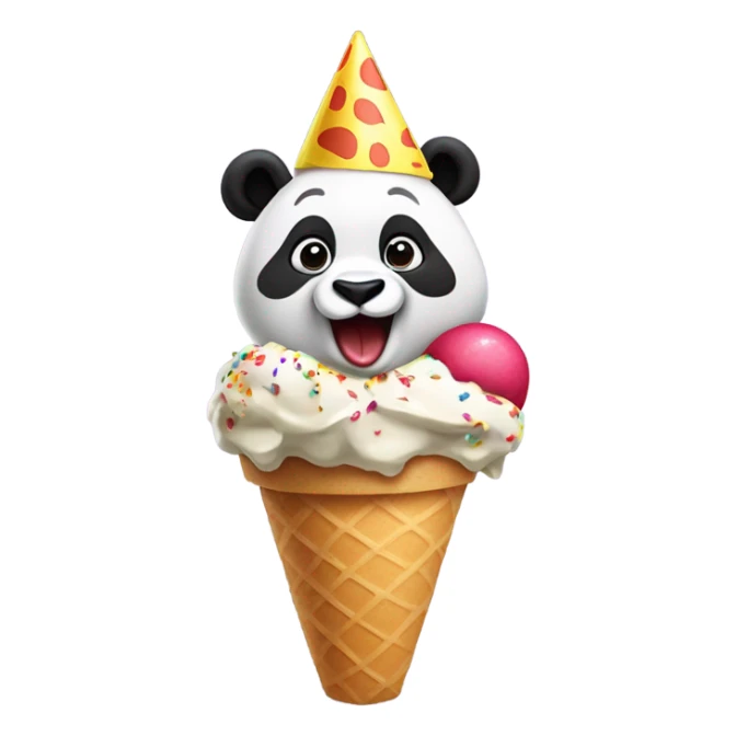 Panda eating ice cream Happy Birthday!! JJ sticker