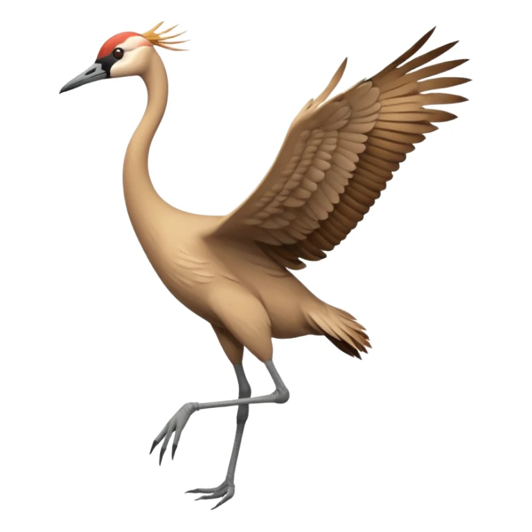 sand hill crane flying with one leg no topknot sticker