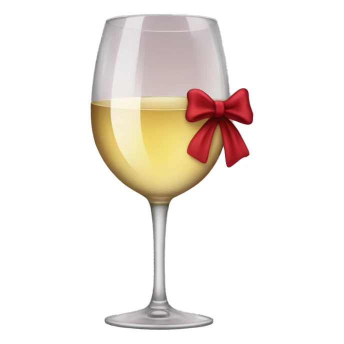 Glass of wine with a bow sticker