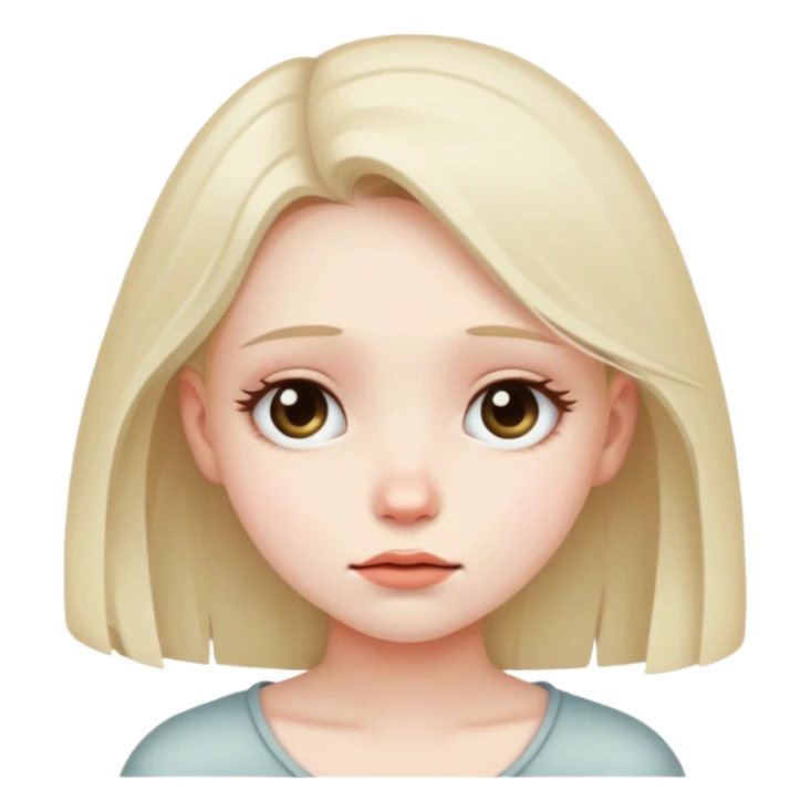 shy girl with downcast eyes sticker