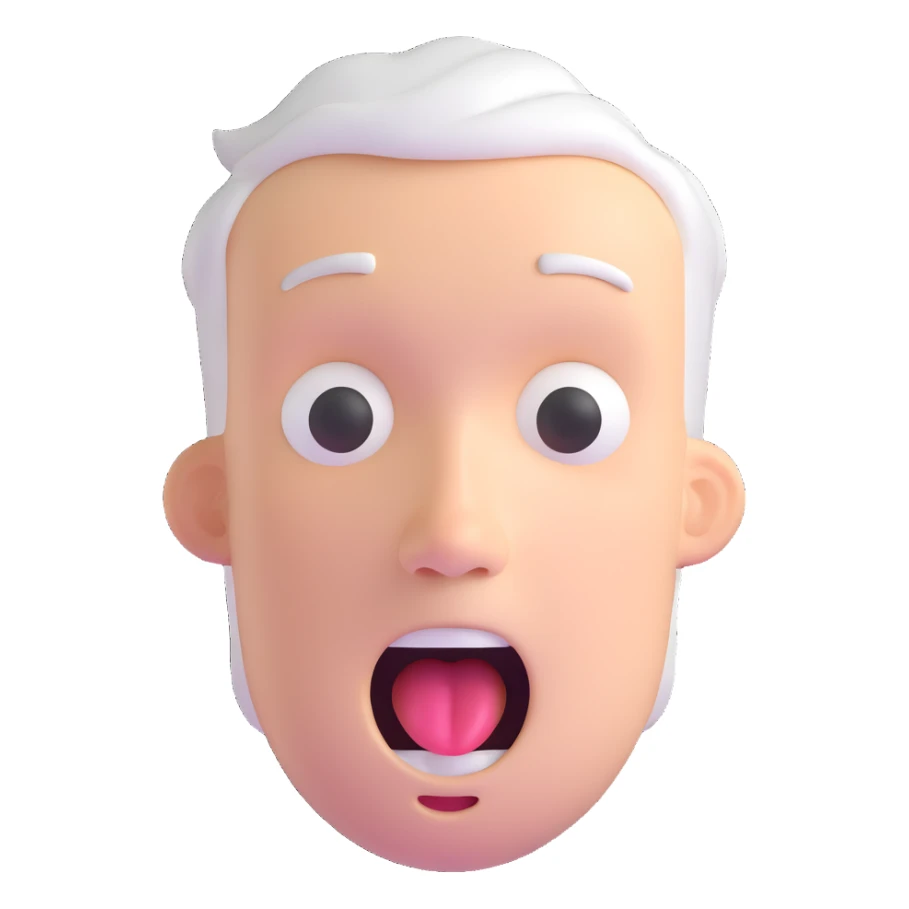 white man character with open mouth, expressive, as if loudly saying sticker