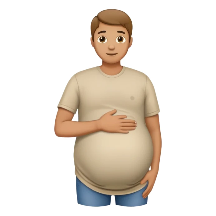 Pregnant man with hand on back sticker