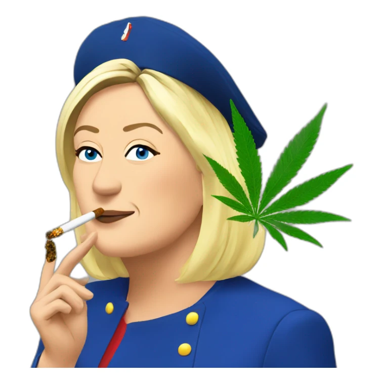 Marine le pen smoking cannabis sticker