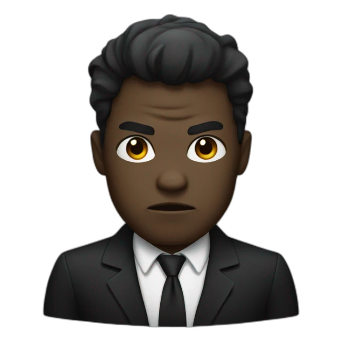 Dark character with angry face wearing black suit sticker