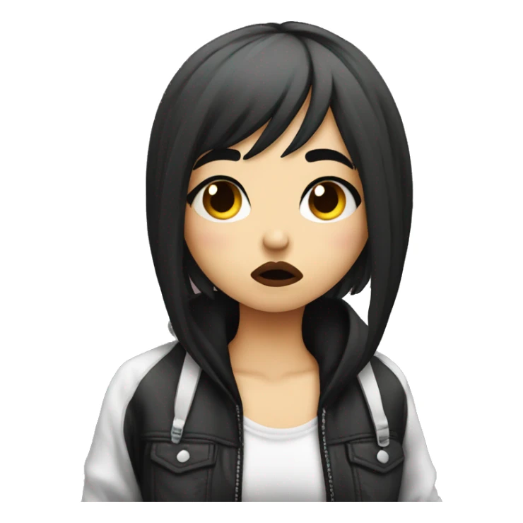 Emo girl blowing kiss sticker