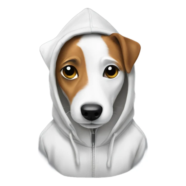 Jack Russell dog wearing hoodie sticker