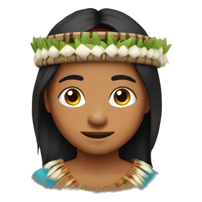 Emoji de un joven indigena con corona sticker