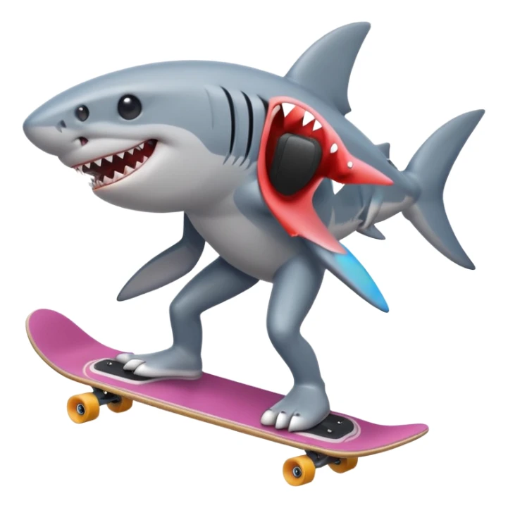tubarao no skate sticker
