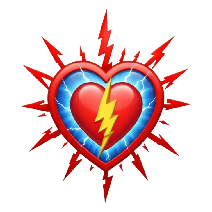 Heart with Grateful Dead lightning bolt in the middle sticker