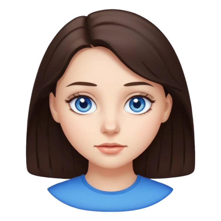Brunette Girl with blue eyes sticker