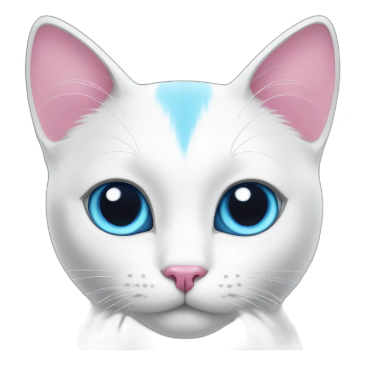 White cat with pink ears and blue eyes sticker