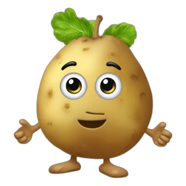 Potato but with hands and legs and eyes sticker