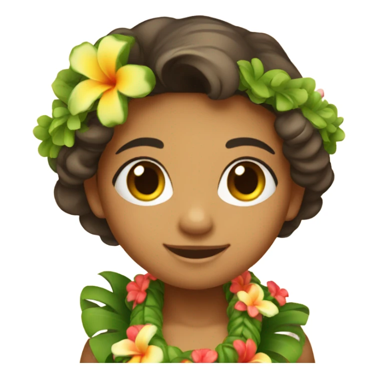 Cute Hawaiian girl with lei sticker