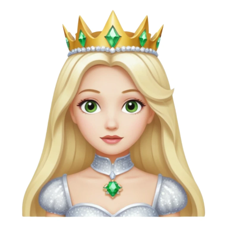 Th Good Witch from Oz with long blonde hair, white sequin outfit sticker