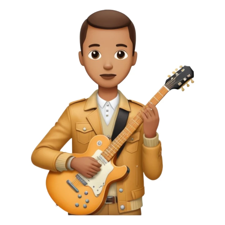 Steve Lacy with guitar and stylish outfit sticker