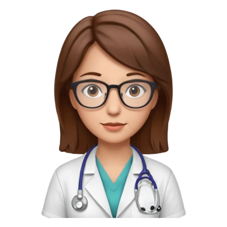 gözlüklü doktor kadın, kahverengi saçlı sticker