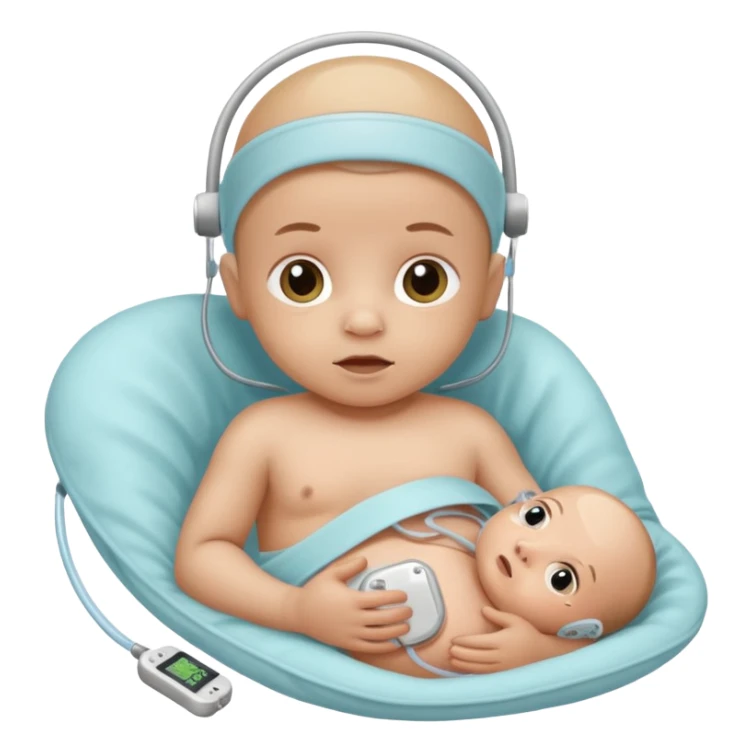 NICU tiny microprem baby in isolette with monitoring attached. sticker