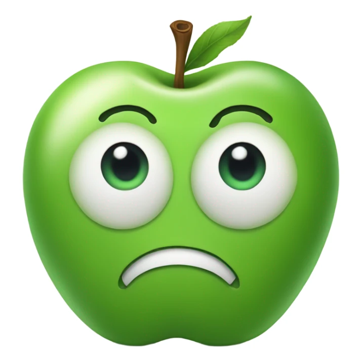 green apple with heart eyes  sticker