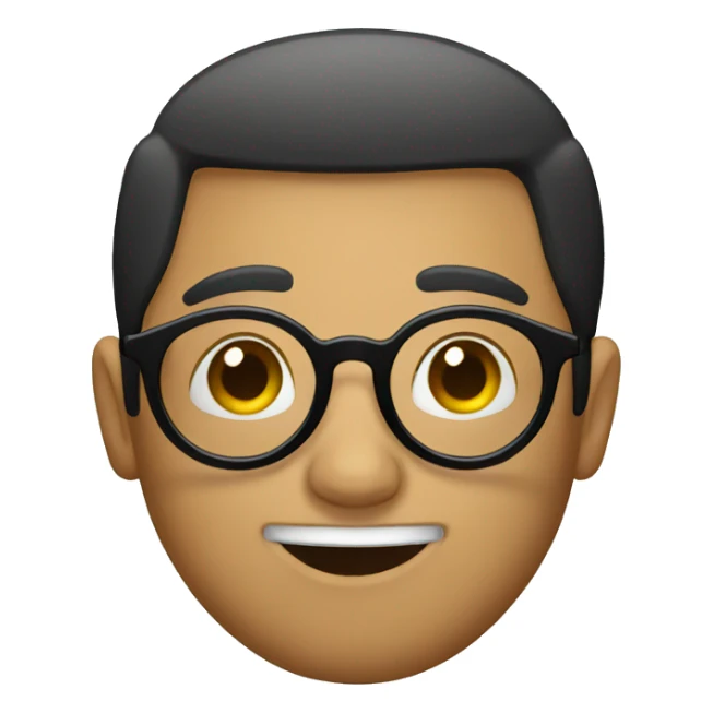 round black glasses sticker