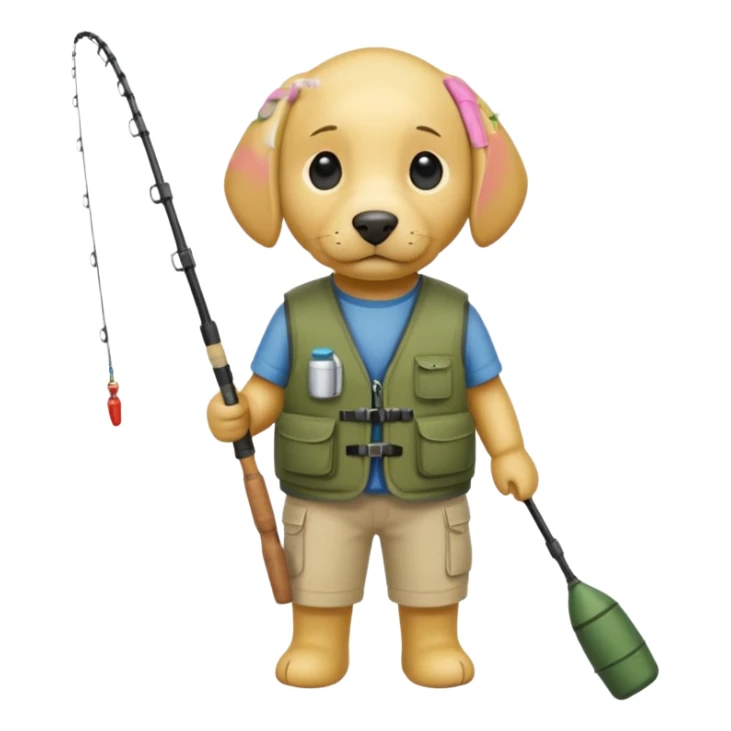 Yellow lab with fishing gear sticker