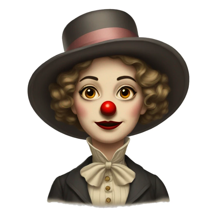 edwardian woman with clown make up sticker
