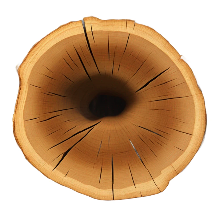 a tree cut open in profile, round, where you can see the annual rings sticker