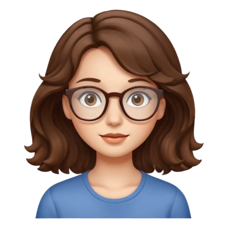 girl with square eyeglasses and wavy hair sticker