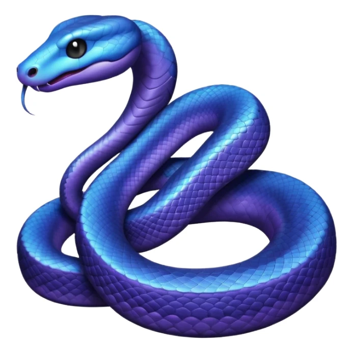 a snake emoji in a dark purple to dark blue gradient sticker