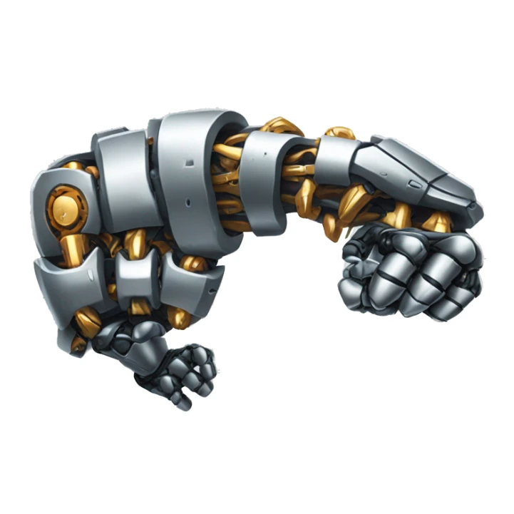 Cyborg arm only flexing bicep and shoulder with gears and shocks sticker